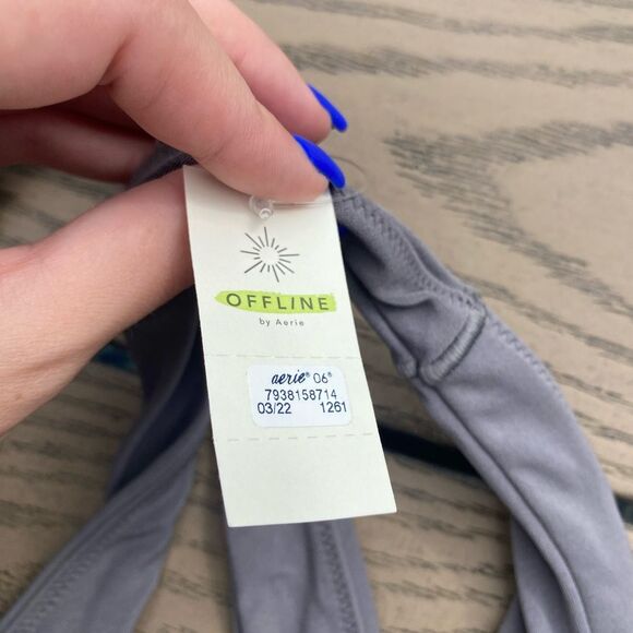 NWT aerie extra small charcoal grey real me medium support padded sports bra - Picture 4 of 5